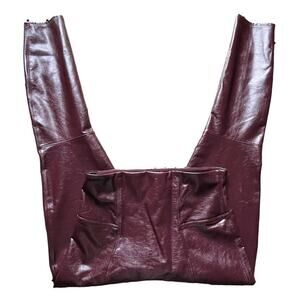 NWOT Spanx Leggings Womens Large Burgundy Red Faux Patent Leather 20301R Ruby